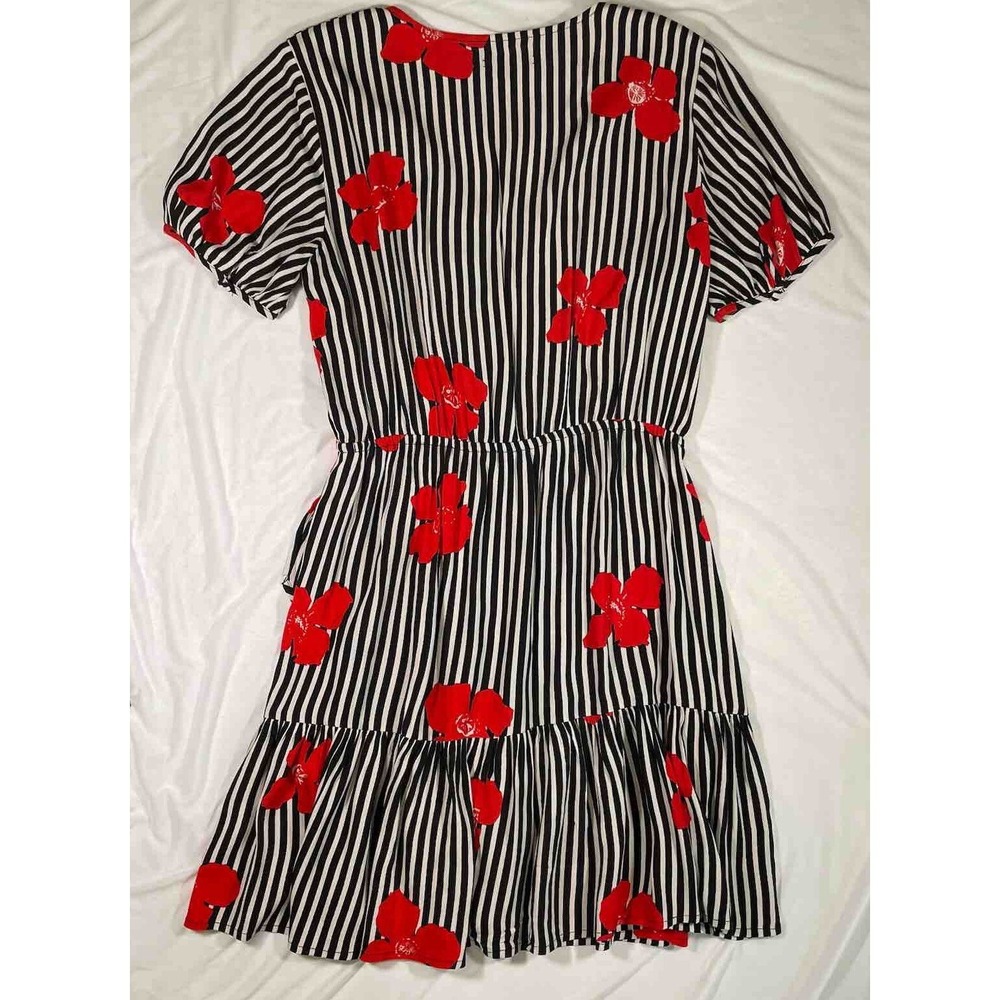 Madewell Ruffle-Wrap Dress in Candied Orchids Size 4 - Picture 3 of 7